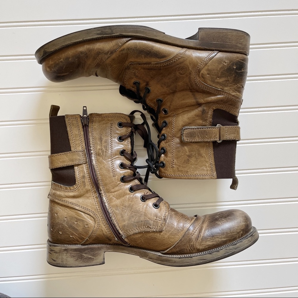 Bronx leather combat boots